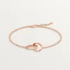 Love-armband, på kedja, halvpavé