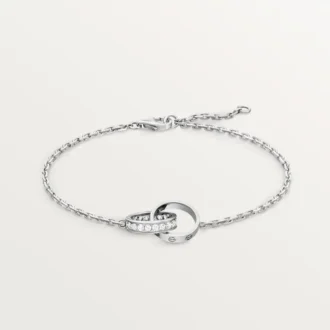 Love-armband, på kedja, halvpavé