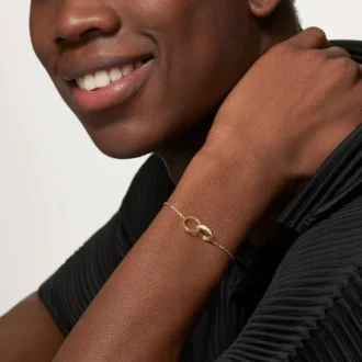 Love-armband, på kedja, halvpavé