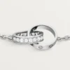 Love-armband, på kedja, halvpavé