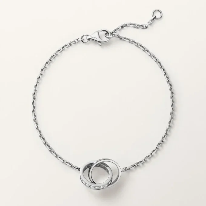 Love-armband, på kedja, halvpavé