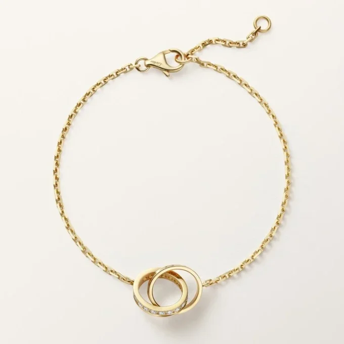 Love-armband, på kedja, halvpavé