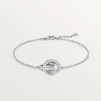 Love-armband, på kedja, pavé