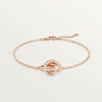 Love-armband, på kedja, pavé