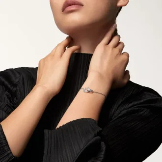 Love-armband, på kedja, pavé