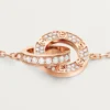 Love-armband, på kedja, pavé
