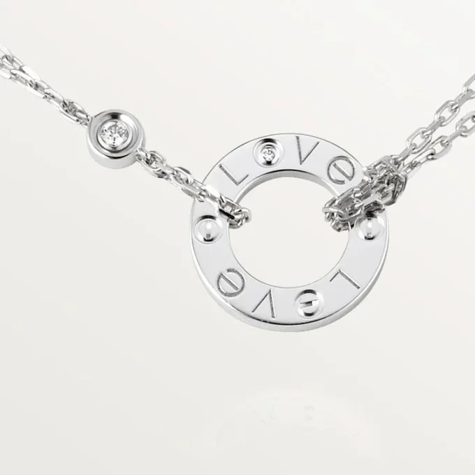 Love-halsband, 2 diamanter – vitguld, diamanter – Cartier Love-halsband, 2 diamanter – vitguld, diamanter – Cartier
