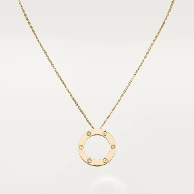 Love-halsband, 3 diamanter – gult guld, diamanter – Cartier Love-halsband, 3 diamanter – gult guld, diamanter – Cartier