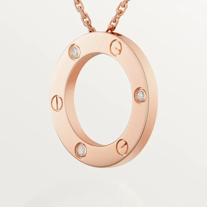 Love-halsband, 3 diamanter – Roséguld, diamanter – Cartier Love-halsband, 3 diamanter – Roséguld, diamanter – Cartier