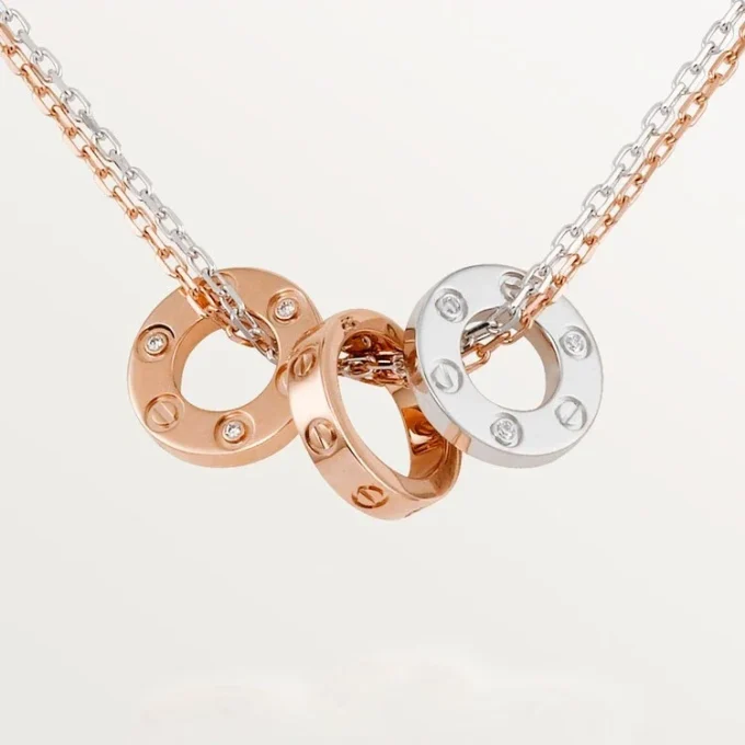 Love-halsband, 6 diamanter – Roséguld, Vitguld, Diamanter – Cartier Love-halsband, 6 diamanter – Roséguld, Vitguld, Diamanter – Cartier