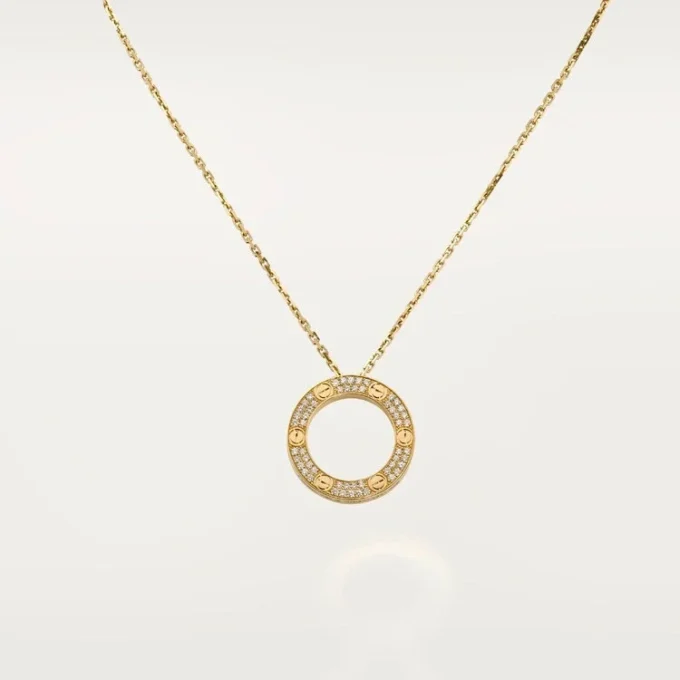 Love-halsband, diamantbelagt – gult guld, diamanter – Cartier Love-halsband, diamantbelagt – gult guld, diamanter – Cartier