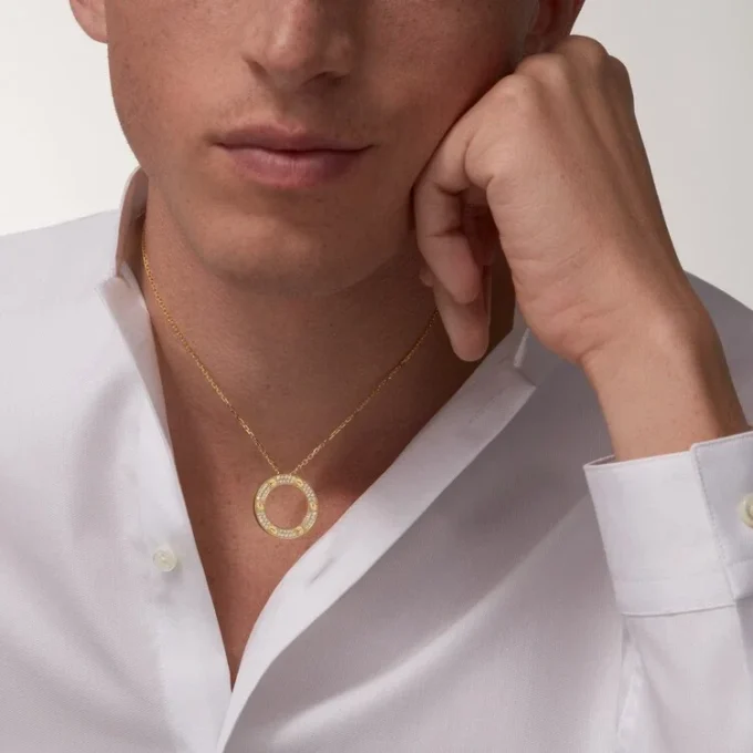 Love-halsband, diamantbelagt – gult guld, diamanter – Cartier Love-halsband, diamantbelagt – gult guld, diamanter – Cartier