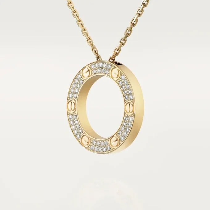 Love-halsband, diamantbelagt – gult guld, diamanter – Cartier Love-halsband, diamantbelagt – gult guld, diamanter – Cartier