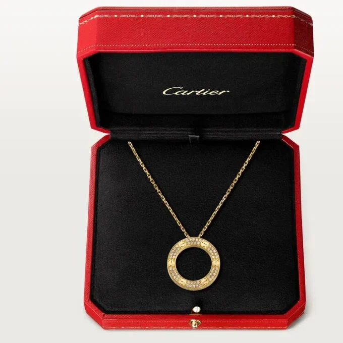 Love-halsband, diamantbelagt – gult guld, diamanter – Cartier Love-halsband, diamantbelagt – gult guld, diamanter – Cartier