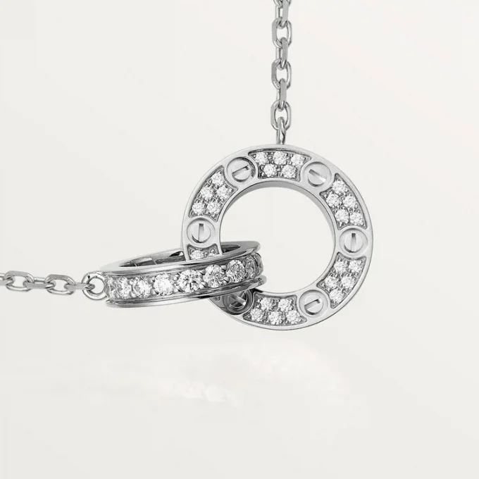 Love-halsband, diamantbelagt – vitguld, diamanter – Cartier Love-halsband, diamantbelagt – vitguld, diamanter – Cartier