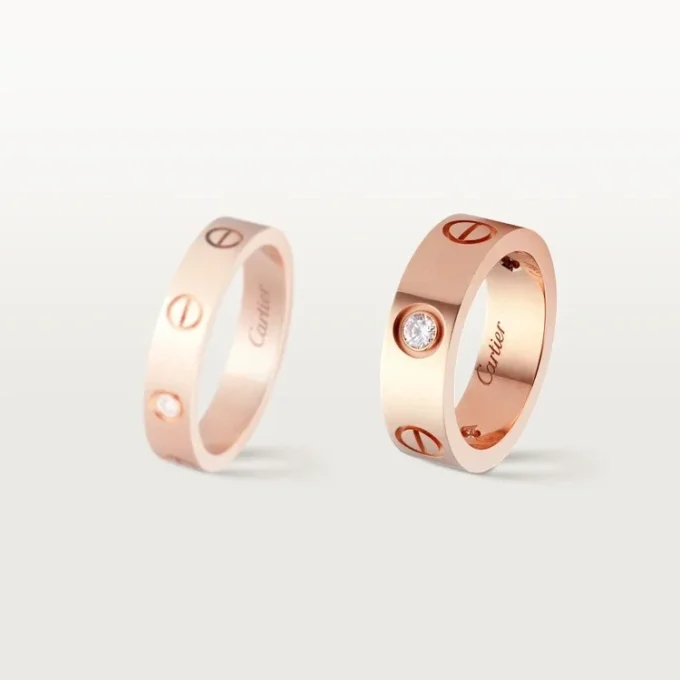 Love-ring, 3 diamanter – Roséguld, diamanter – Cartier Love-ring, 3 diamanter – Roséguld, diamanter – Cartier