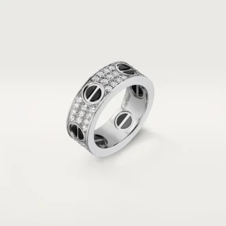 Love-ring, diamantbelagd, keramik – vitguld, keramik, diamanter – Cartier