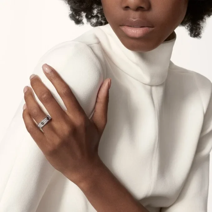 Love-ring, diamantbelagd, keramik – vitguld, keramik, diamanter – Cartier