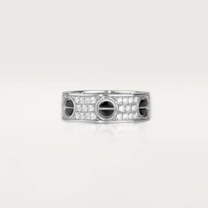 Love-ring, diamantbelagd, keramik – vitguld, keramik, diamanter – Cartier