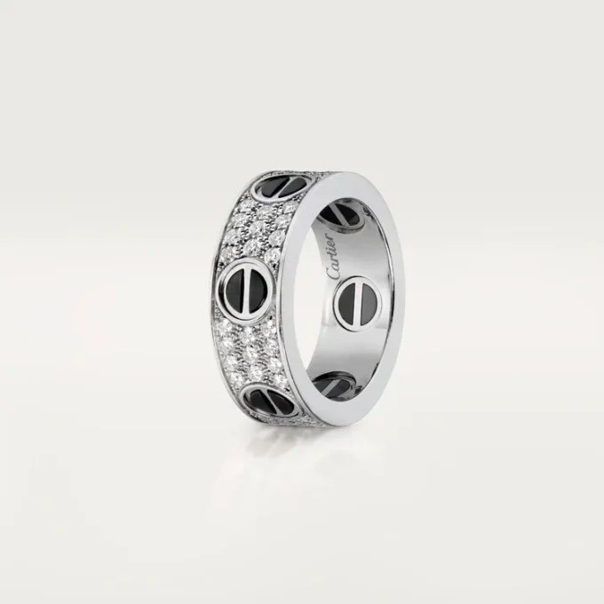 Love-ring, diamantbelagd, keramik – vitguld, keramik, diamanter – Cartier