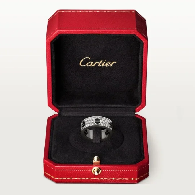Love-ring, diamantbelagd, keramik – vitguld, keramik, diamanter – Cartier