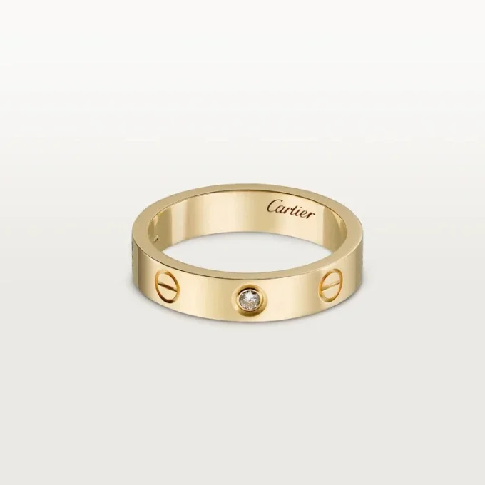 Love-vigselring, 1 diamant – gult guld, diamant – Cartier