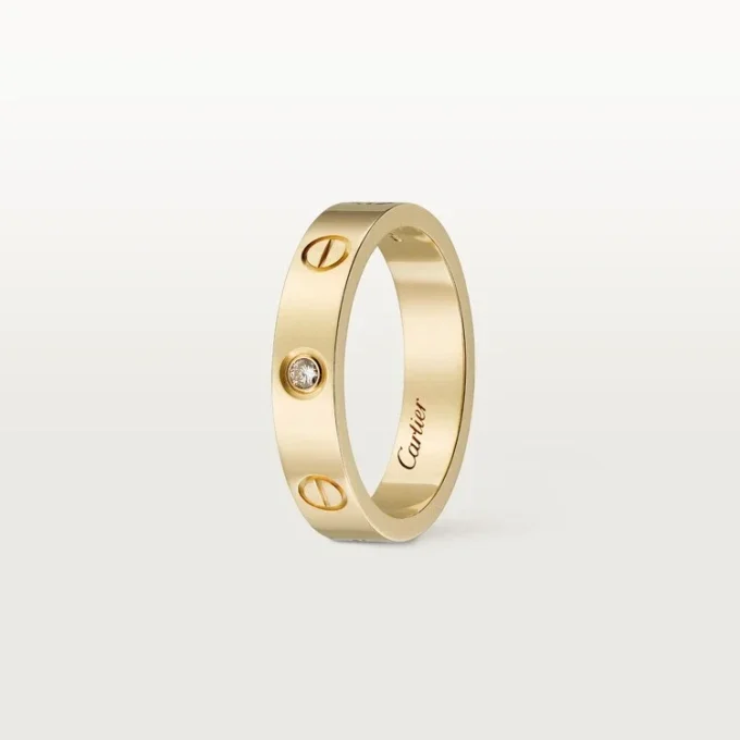 Love-vigselring, 1 diamant – gult guld, diamant – Cartier