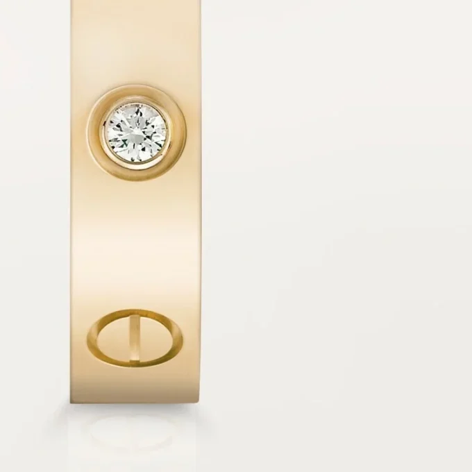 Love-vigselring, 1 diamant – gult guld, diamant – Cartier