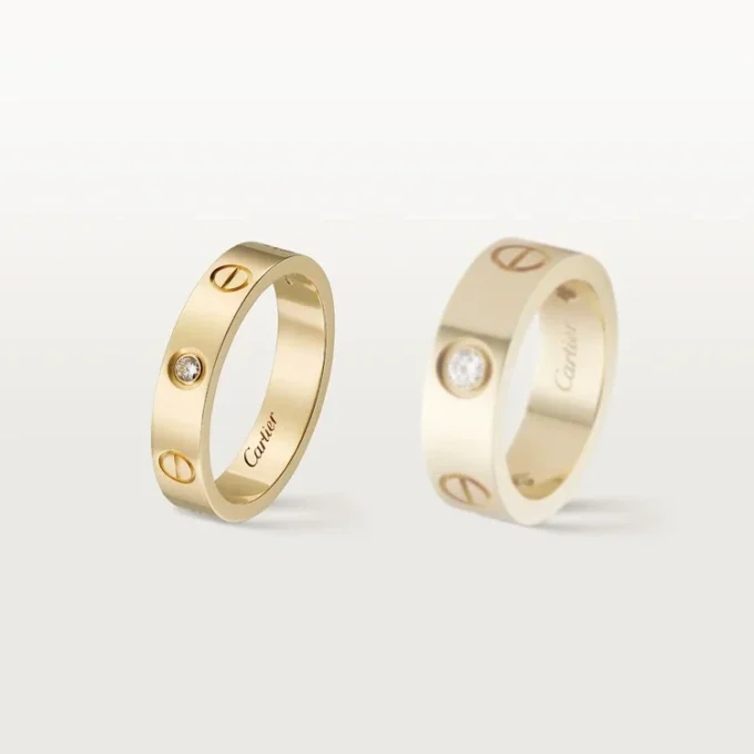 Love-vigselring, 1 diamant – gult guld, diamant – Cartier