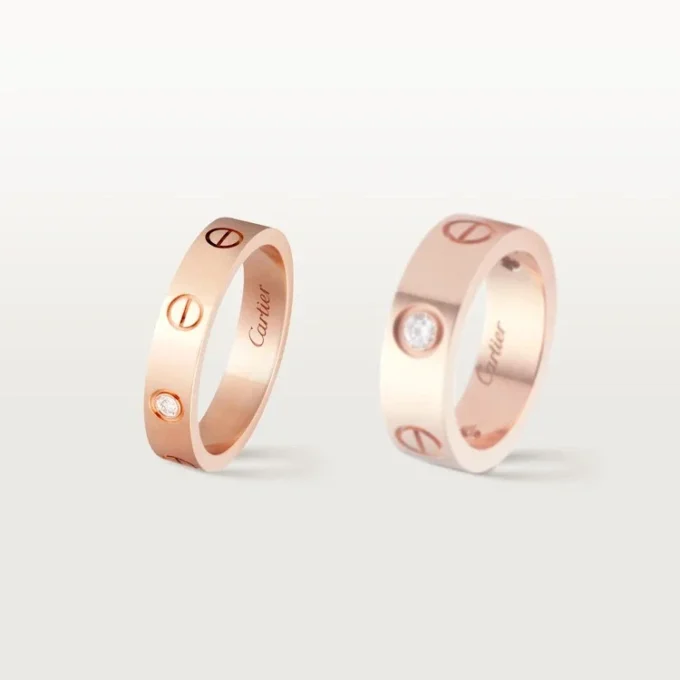 Love-vigselring, 1 diamant – roséguld, diamant – Cartier