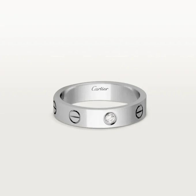 Love-vigselring, 1 diamant – vitguld, diamant – Cartier