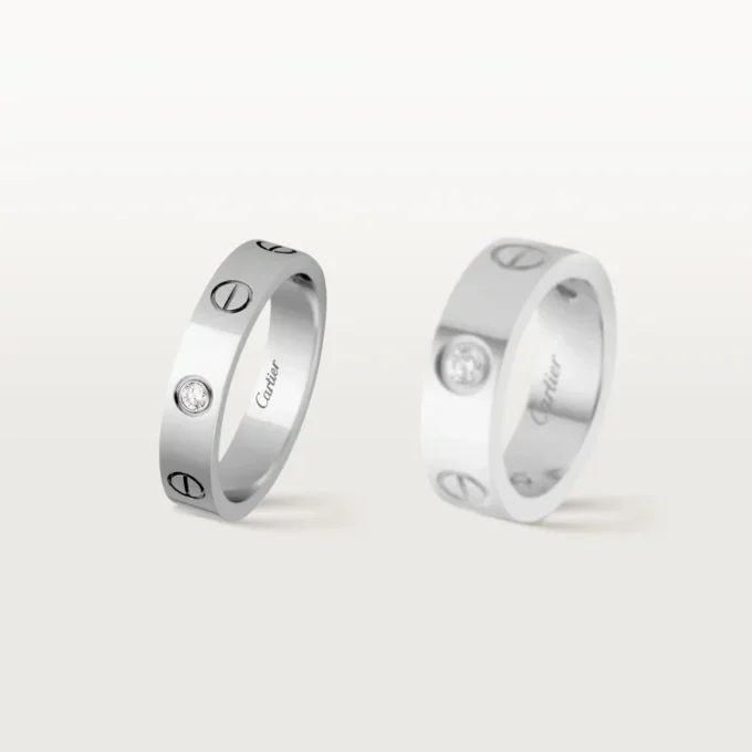 Love-vigselring, 1 diamant – vitguld, diamant – Cartier