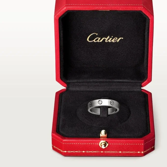 Love-vigselring, 1 diamant – vitguld, diamant – Cartier