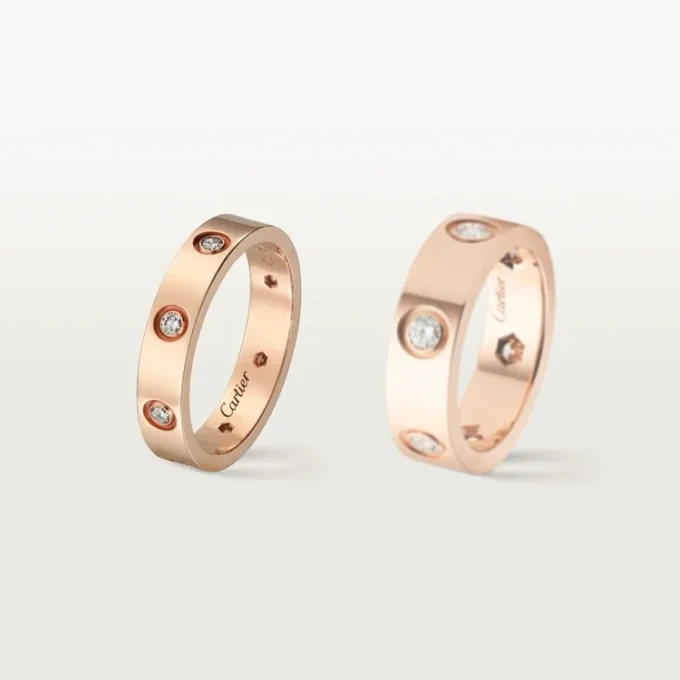 Love-vigselring, 8 diamanter – Roséguld, diamanter – Cartier