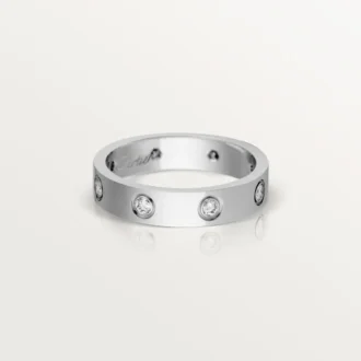 Love-vigselring, 8 diamanter – vitguld, diamanter – Cartier