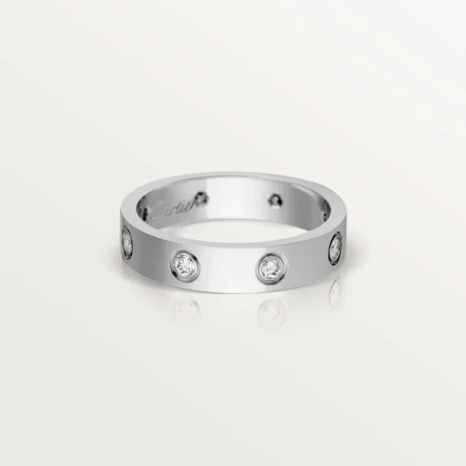 Love-vigselring, 8 diamanter – vitguld, diamanter – Cartier