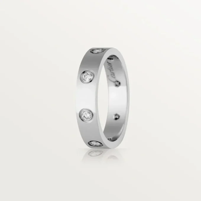 Love-vigselring, 8 diamanter – vitguld, diamanter – Cartier