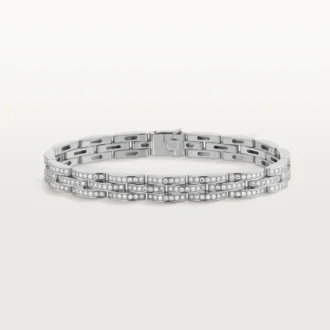 Maillon Panthere-armband, treradigt, pavé