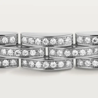 Maillon Panthere-armband, treradigt, pavé
