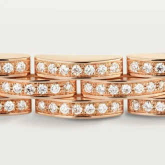 Maillon Panthere-armband, treradigt, pavé