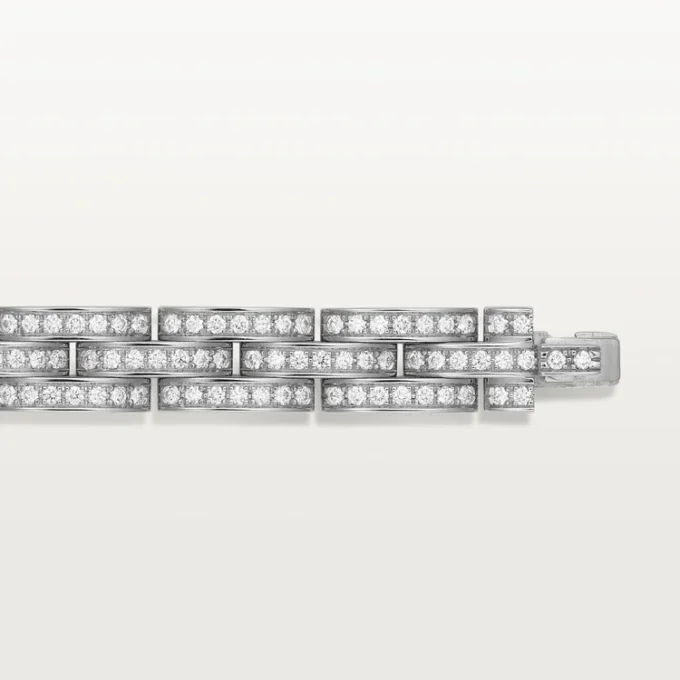 Maillon Panthere-armband, treradigt, pavé