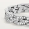Maillon Panthere-armband, treradigt, pavé