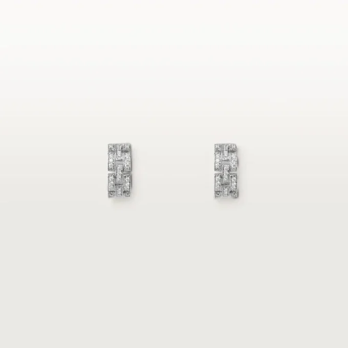 Maillon Panthere-örhängen, 3 rader med pavé-infattade diamanter – vitguld, diamanter – Cartier Maillon Panthere-örhängen, 3 rader med pavé-infattade diamanter – vitguld, diamanter – Cartier