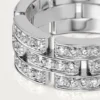 Maillon Panthere-ring, 3 rader med halvdiamantbeläggning – vitguld, diamanter – Cartier