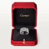 Maillon Panthere-ring, 3 rader med halvdiamantbeläggning – vitguld, diamanter – Cartier