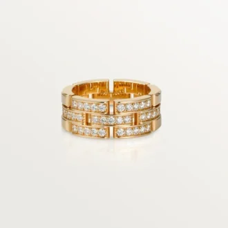 Maillon Panthere-ring, 3 rader med halvpavé – Roséguld, diamanter – Cartier