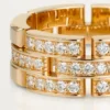 Maillon Panthere-ring, 3 rader med halvpavé – Roséguld, diamanter – Cartier