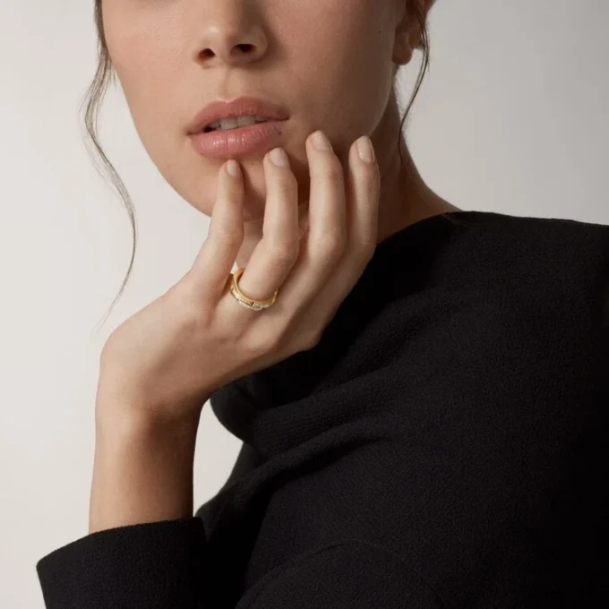 Maillon Panthere-ring – gult guld, diamanter – Cartier