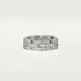 Maillon Panthere-ring, treradig, pavé