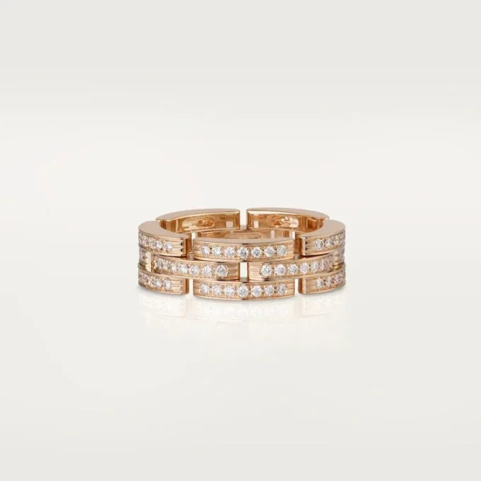 Maillon Panthere-ring, treradig, pavé